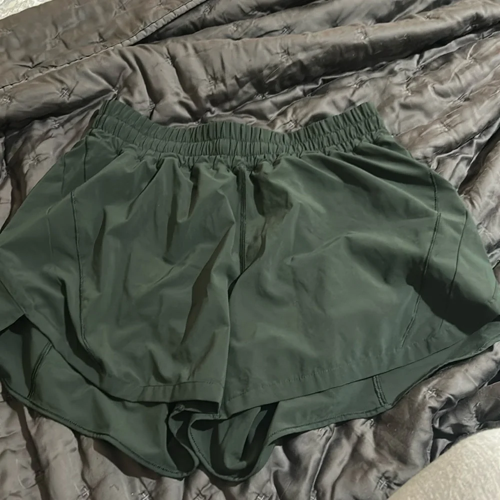 Lululemon Track that 5 dark green shorts